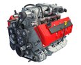Full With Cutaway V8 Engine Modelo 3d
