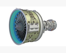 Geared Turbofan Engine With Interior 3D 모델 