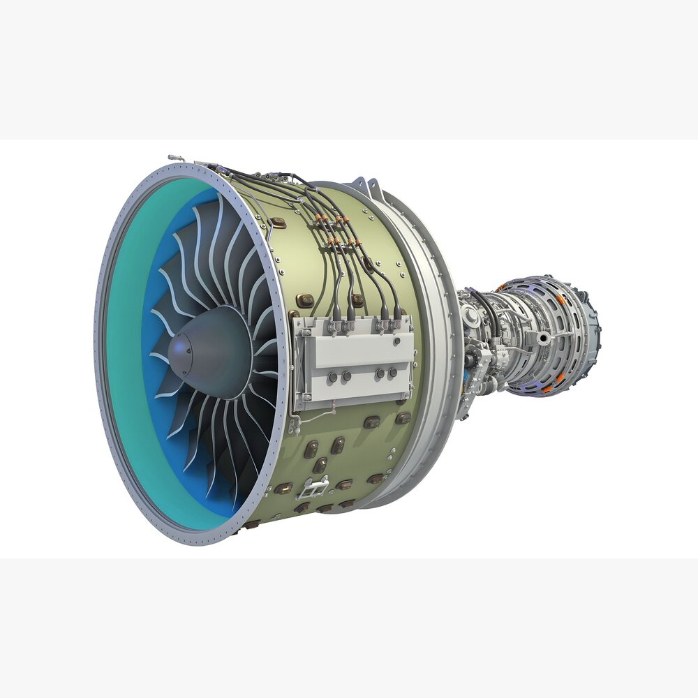 Geared Turbofan Engine With Interior Modello 3D