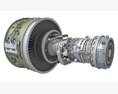 Geared Turbofan Engine With Interior 3D 모델 
