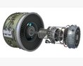Geared Turbofan Engine With Interior 3D модель