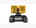 Heavy-Duty Tracked Logging Harvester 3D 모델  side view