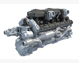 High-Power V12 Engine 3D-Modell
