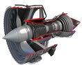 Jet Turbofan Engine Cutaway 3D модель