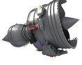 Jet Turbofan Engine Cutaway 3D 모델 
