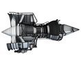 Jet Turbofan Engine Cutaway Modelo 3D