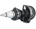 Jet Turbofan Engine Cutaway 3Dモデル