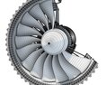 Jet Turbofan Engine Cutaway 3D 모델 