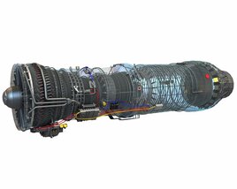 Military Supersonic Afterburning Turbofan Engine 3D model