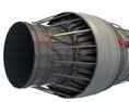 Military Supersonic Afterburning Turbofan Engine Modello 3D