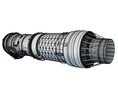 Military Supersonic Afterburning Turbofan Engine 3D модель