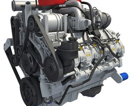 Modern Car Engine 3D-Modell
