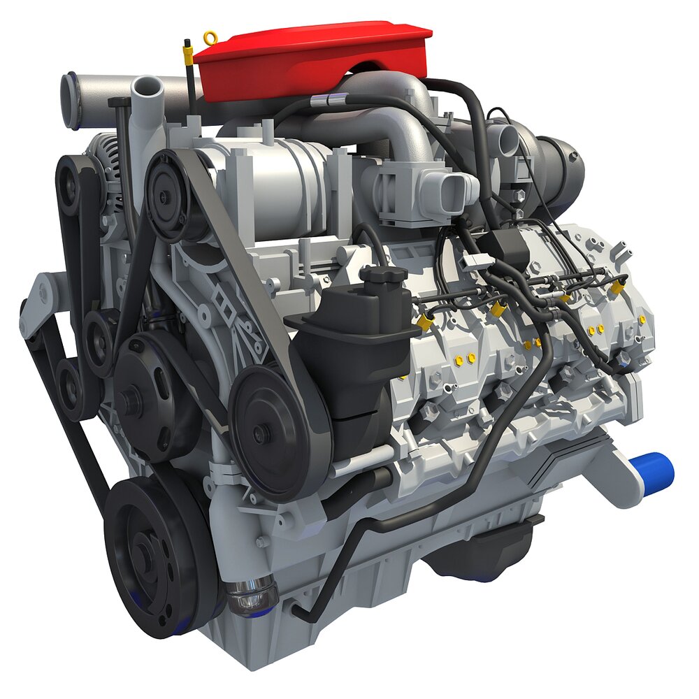 Modern Car Engine Modelo 3d