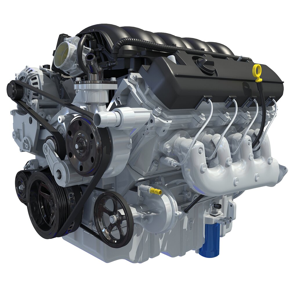 Modern V8 Engine Modello 3D
