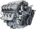 Modern V8 Engine 3D-Modell