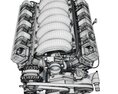 Modern V8 Engine 3Dモデル