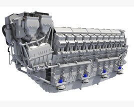 MTU Marine Propulsion Engine 20V 3Dモデル