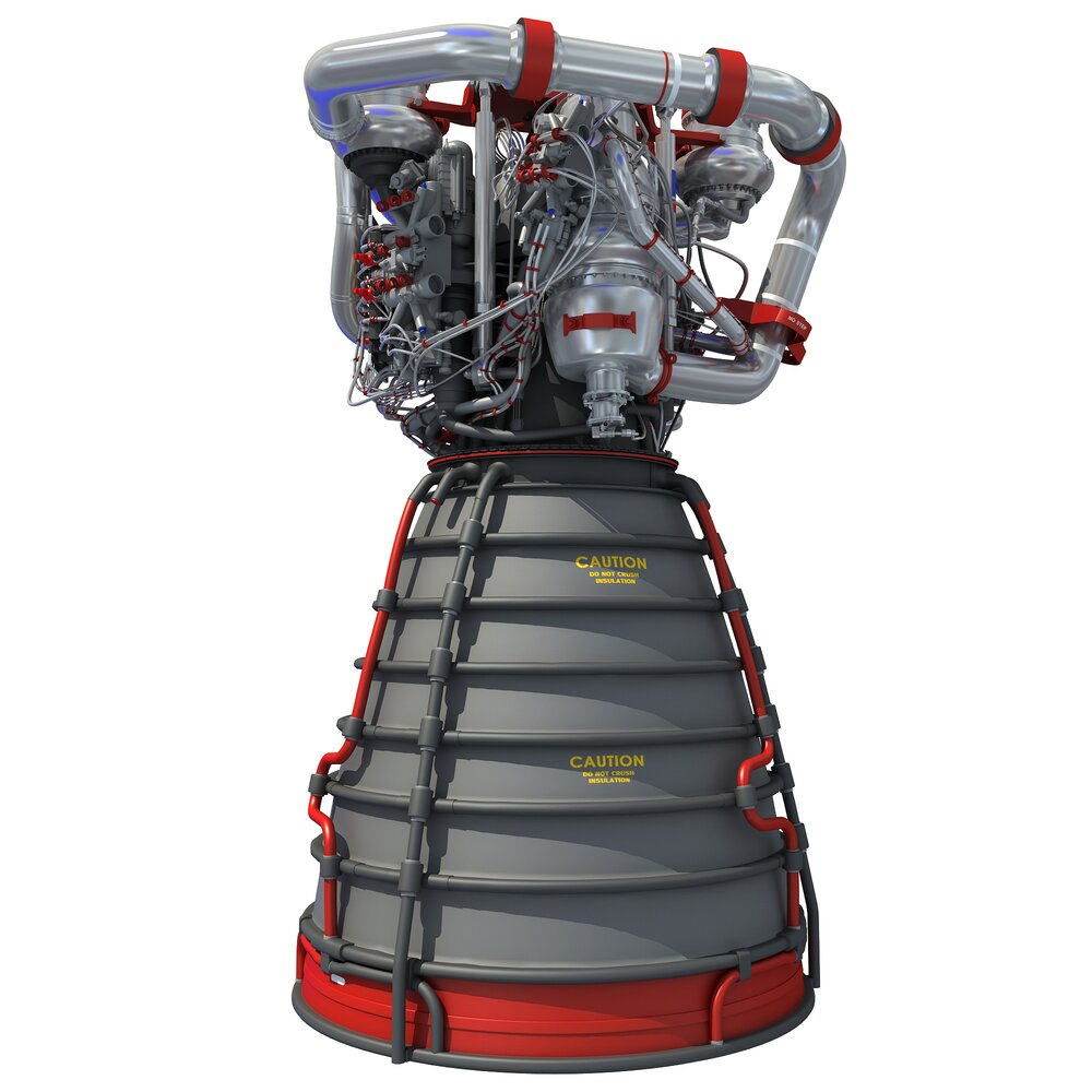 RS-25 Space Shuttle Rocket Engine 3D модель
