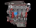 Sectioned Animated V6 Engine Gasoline Ignition Modelo 3d