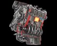 Sectioned Animated V6 Engine Gasoline Ignition Modelo 3D