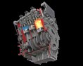 Sectioned Animated V6 Engine Gasoline Ignition 3d model