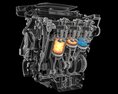 Sectioned Animated V6 Engine Gasoline Ignition 3Dモデル