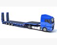 Semi-Tractor With Low Loader Modelo 3D