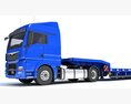 Semi-Tractor With Low Loader 3d model