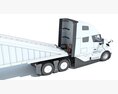 Semi Truck With Bottom Dump Trailer 3Dモデル