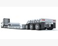 Semi Truck With Heavy Equipment Transport Trailer 3D-Modell