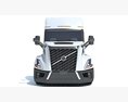 Semi Truck With Heavy Equipment Transport Trailer Modello 3D vista frontale