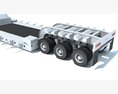 Semi Truck With Heavy Equipment Transport Trailer 3Dモデル