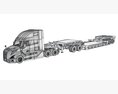 Semi Truck With Heavy Equipment Transport Trailer Modelo 3d