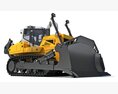 Tracked Bulldozer 3d model front view