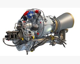 Turbomeca Arriel 2 Turboshaft Helicopter Engine 3D 모델 
