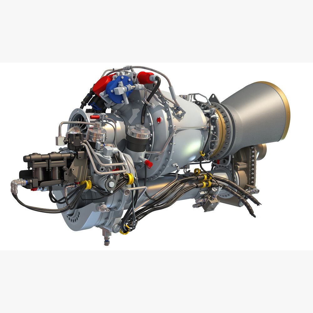 Turbomeca Arriel 2 Turboshaft Helicopter Engine 3Dモデル