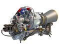Turbomeca Arriel 2 Turboshaft Helicopter Engine Modello 3D
