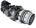 Turboprop Engine Pratt & Whitney Canada PW100 3Dモデル
