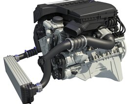 Turbo Straight Six-cylinder Petrol Engine 3D модель