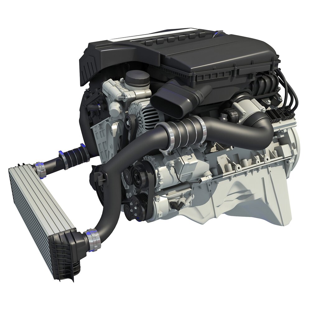 Turbo Straight Six-cylinder Petrol Engine 3D model