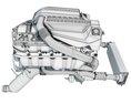 Turbo Straight Six-cylinder Petrol Engine 3D-Modell