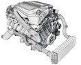 Turbo Straight Six-cylinder Petrol Engine Modelo 3d