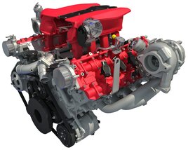 Twin Turbocharged V8 Engine 3D模型