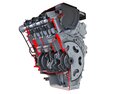 V6 Car Engine Cutaway 3D модель