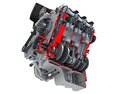 V6 Car Engine Cutaway Modelo 3d