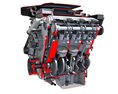 V6 Engine Full With Cutaway Modèle 3d