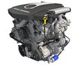 V6 Engine Full With Cutaway Modelo 3D