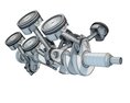 V8 Engine Cylinders Modelo 3D