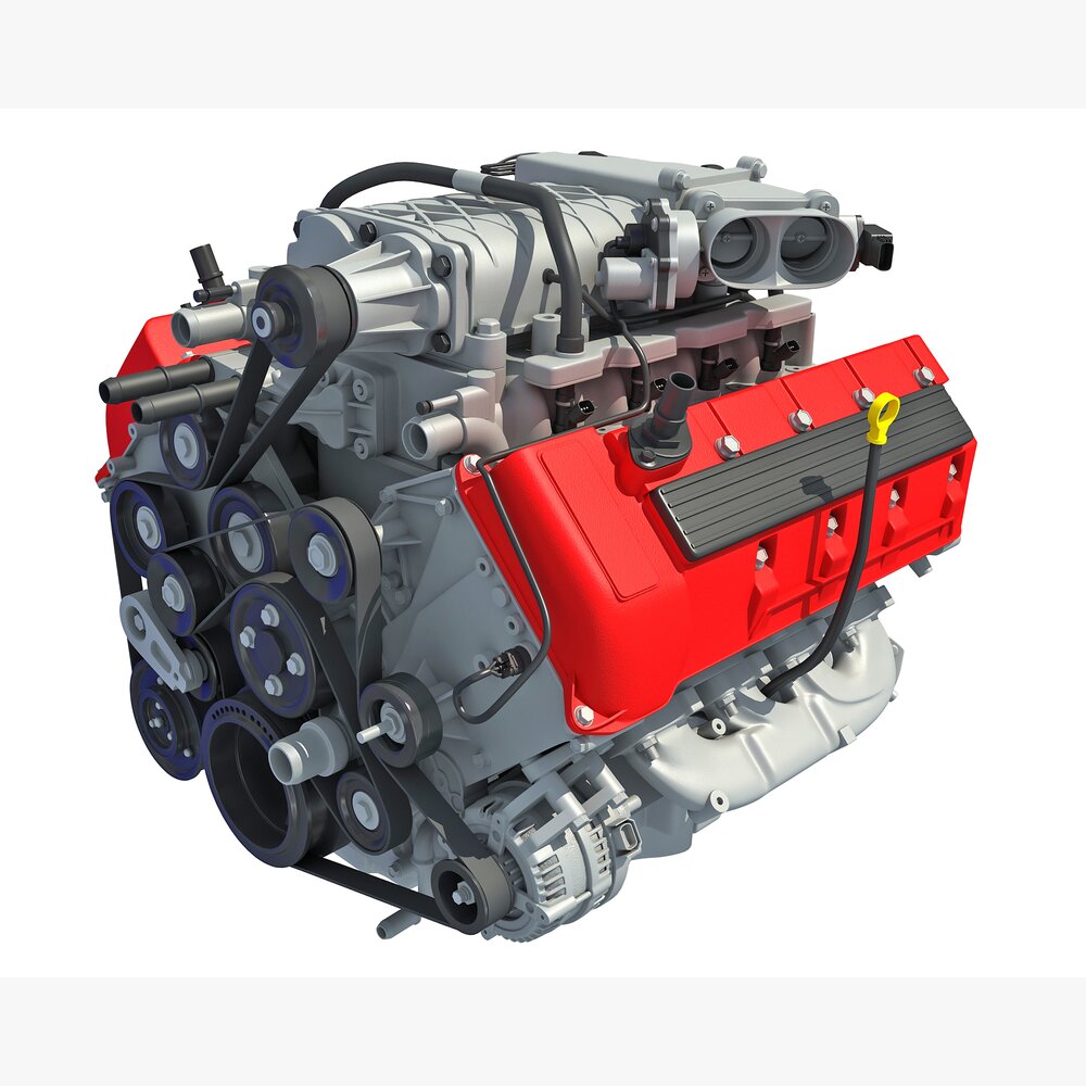 V8 Engine With Interior Parts 3D model