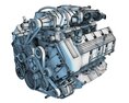 V8 Engine With Interior Parts 3D модель